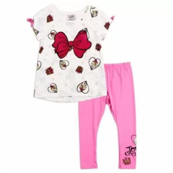 JoJo Siwa Girls 2-Piece Outfit Set | Sequin Graphic Tee & Capri Leggings - Picture 1 of 1